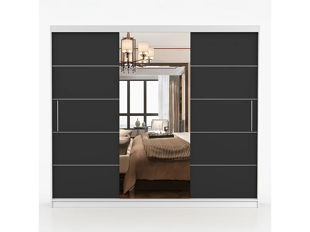 Armoire à portes coulissantes ALBA II 250 cm + miroir