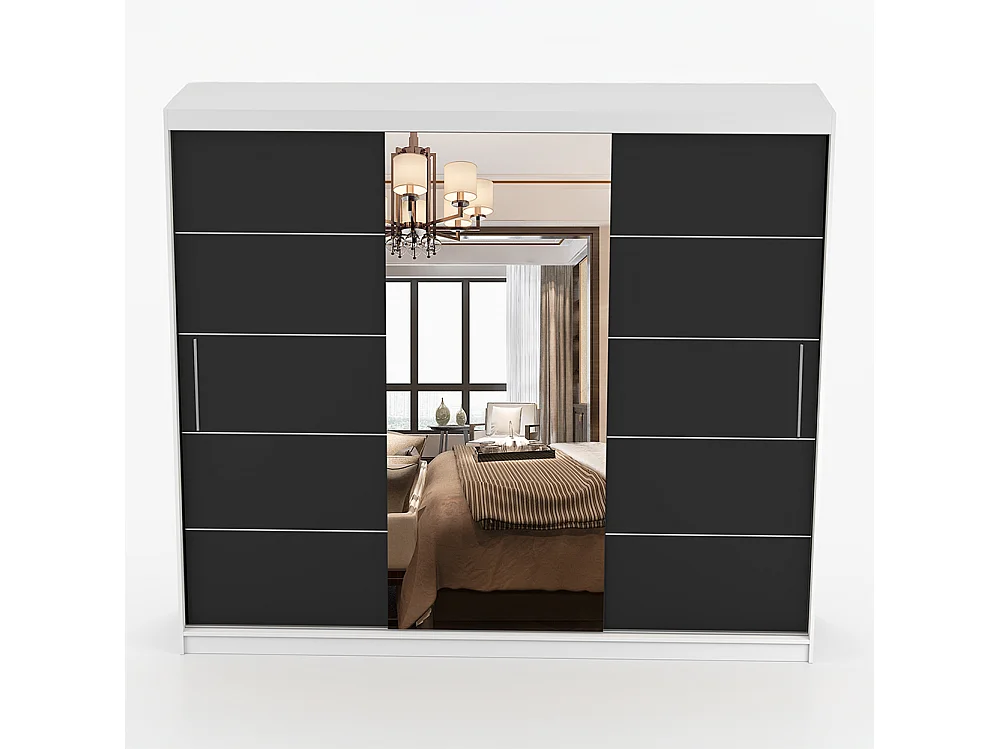 Armoire à portes coulissantes ALBA II 250 cm + miroir