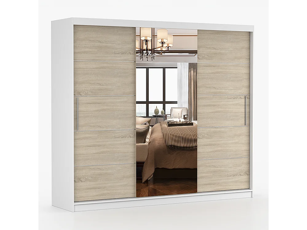 Armoire à portes coulissantes ALBA II 250 cm + miroir