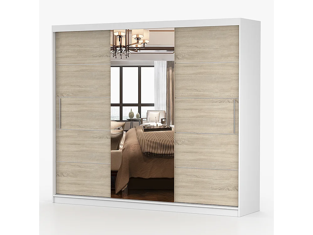 Armoire à portes coulissantes ALBA II 250 cm + miroir