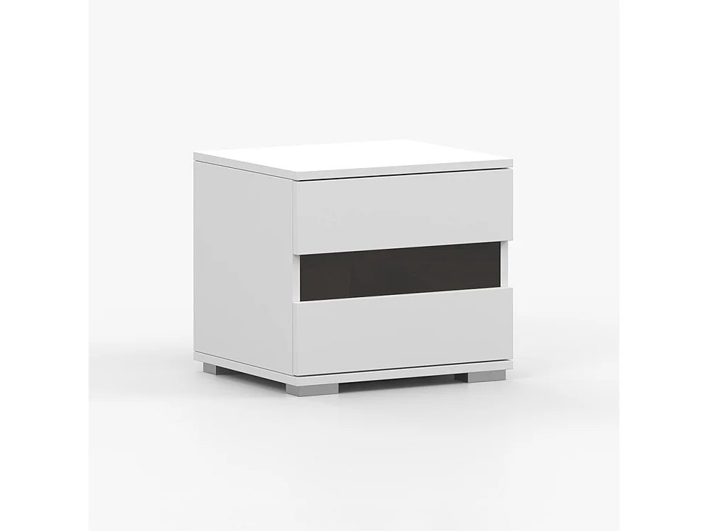 Table de chevet – Lucca Blanc, Noir brillant