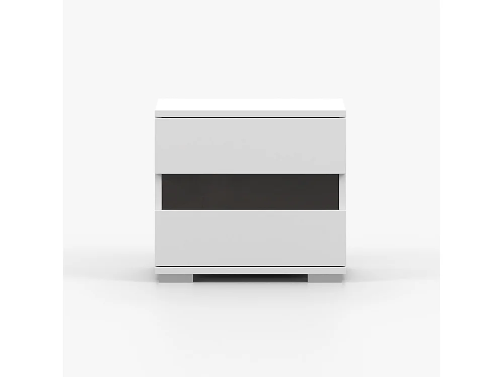 Table de chevet – Lucca Blanc, Noir brillant