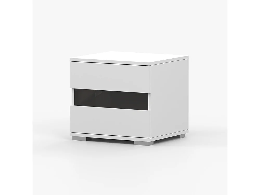 Table de chevet – Lucca Blanc, Noir brillant