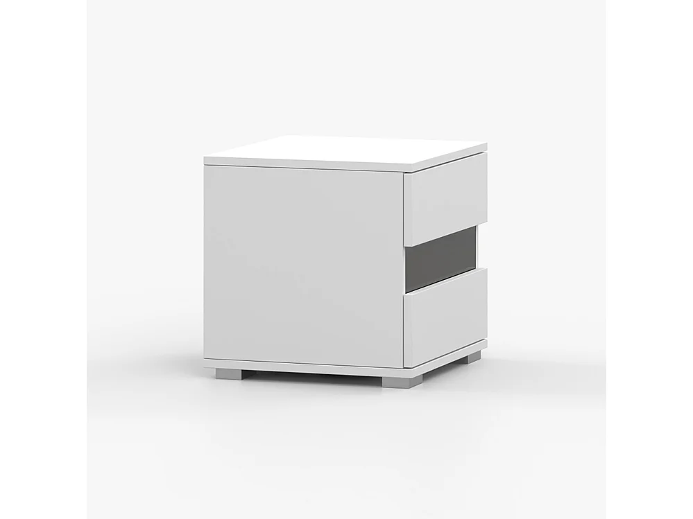 Table de chevet – Lucca Blanc, Noir brillant