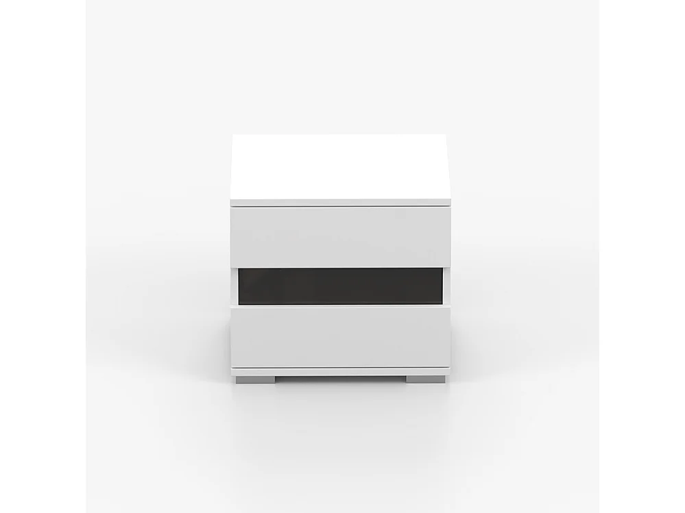 Table de chevet – Lucca Blanc, Noir brillant