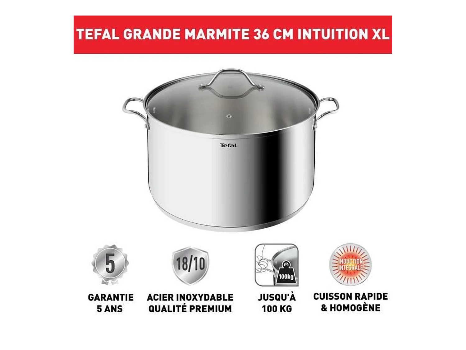TEFAL Topf 36 cm Edelstahl