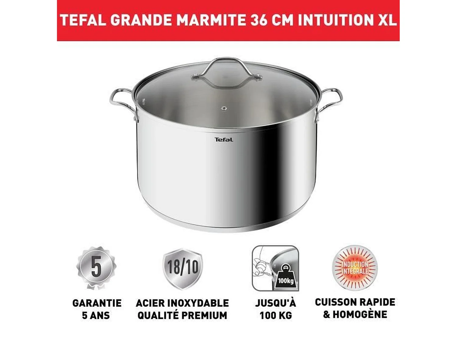 TEFAL Topf 36 cm Edelstahl
