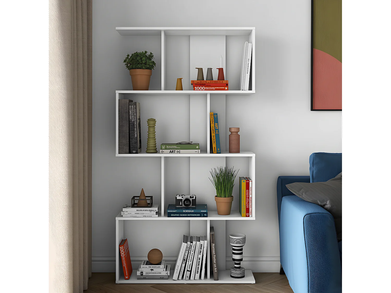 Bibliothèque SIGMA - blanc - TEMAHOME