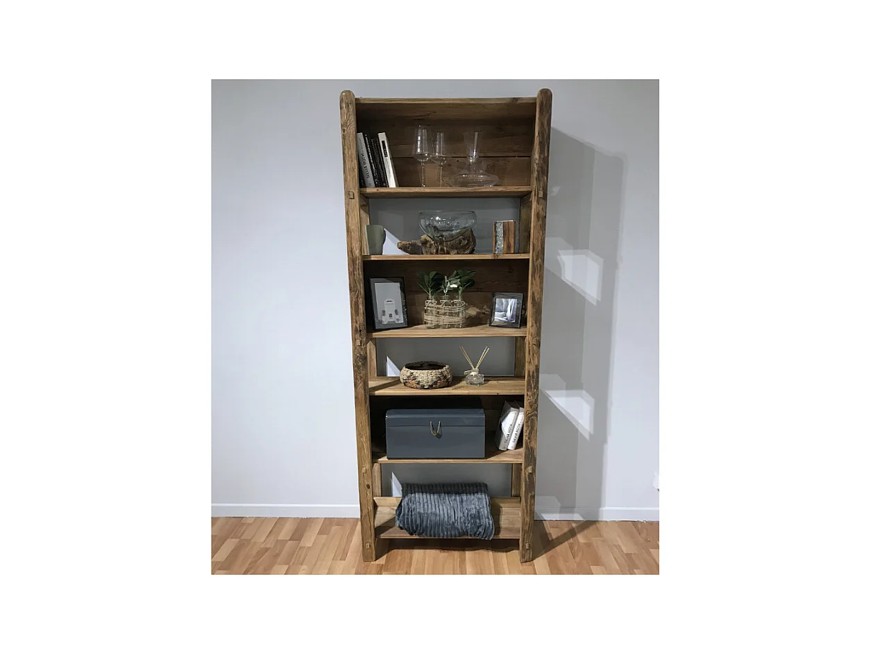 Etagère bibliothèque 200 cm 3 niches bois pin recyclé - CHALET