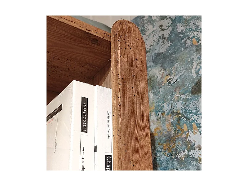 Etagère bibliothèque 200 cm 3 niches bois pin recyclé - CHALET