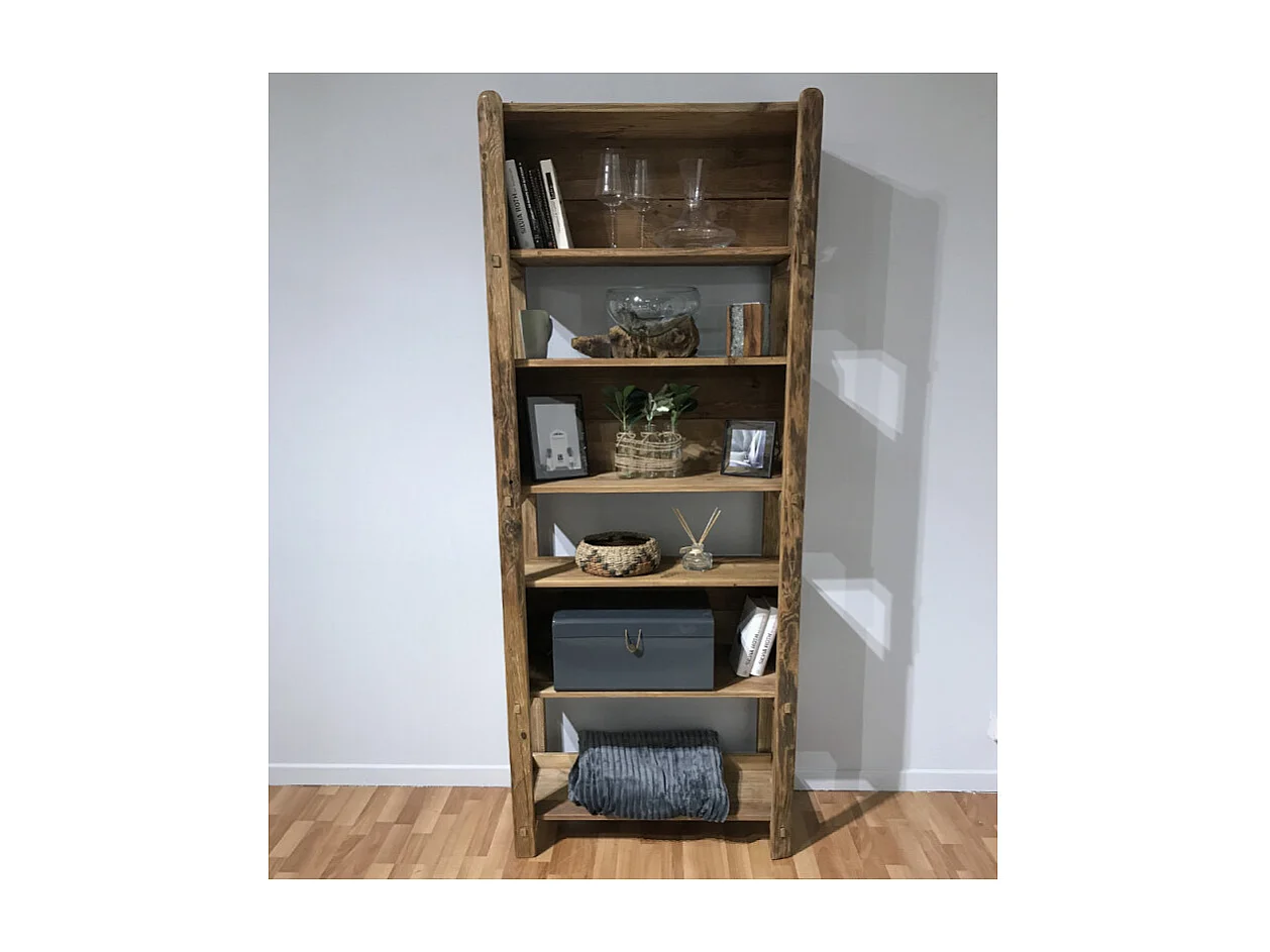 Etagère bibliothèque 200 cm 3 niches bois pin recyclé - CHALET