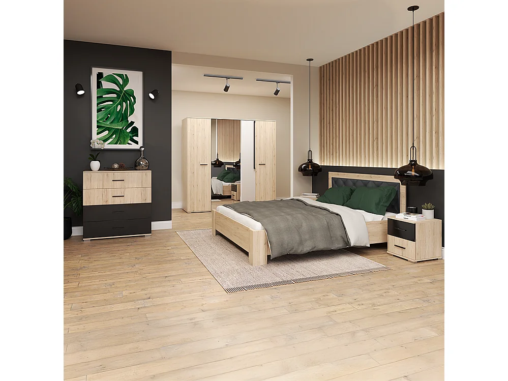 Lit 160×200 BARI 31 couleur sable San Remo