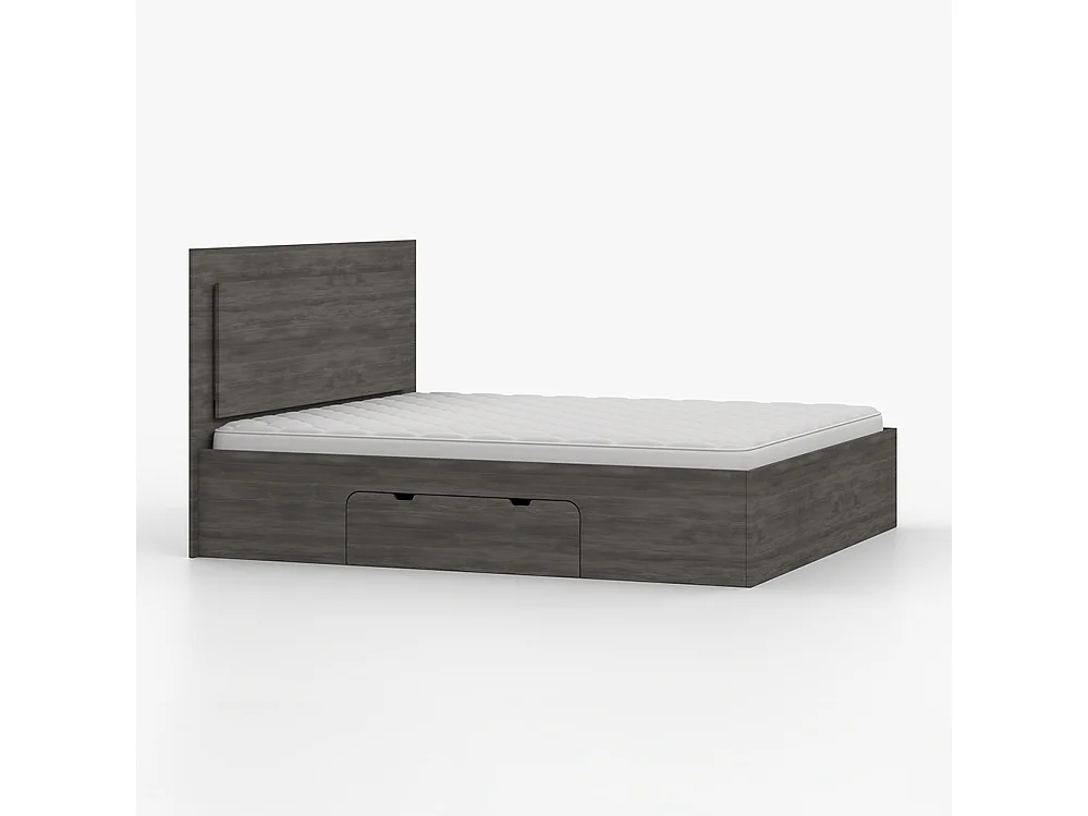 Bett 160×200 LATTE 51, Schwarze Norwegische Kiefer