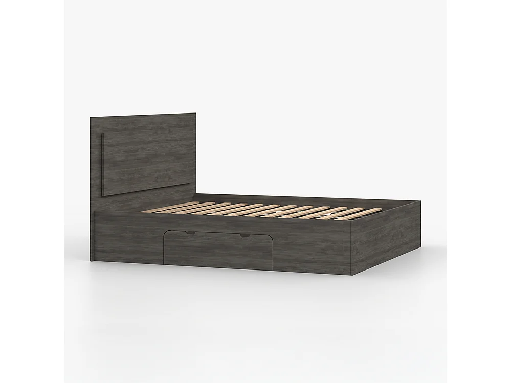 Bett 160×200 LATTE 51, Schwarze Norwegische Kiefer