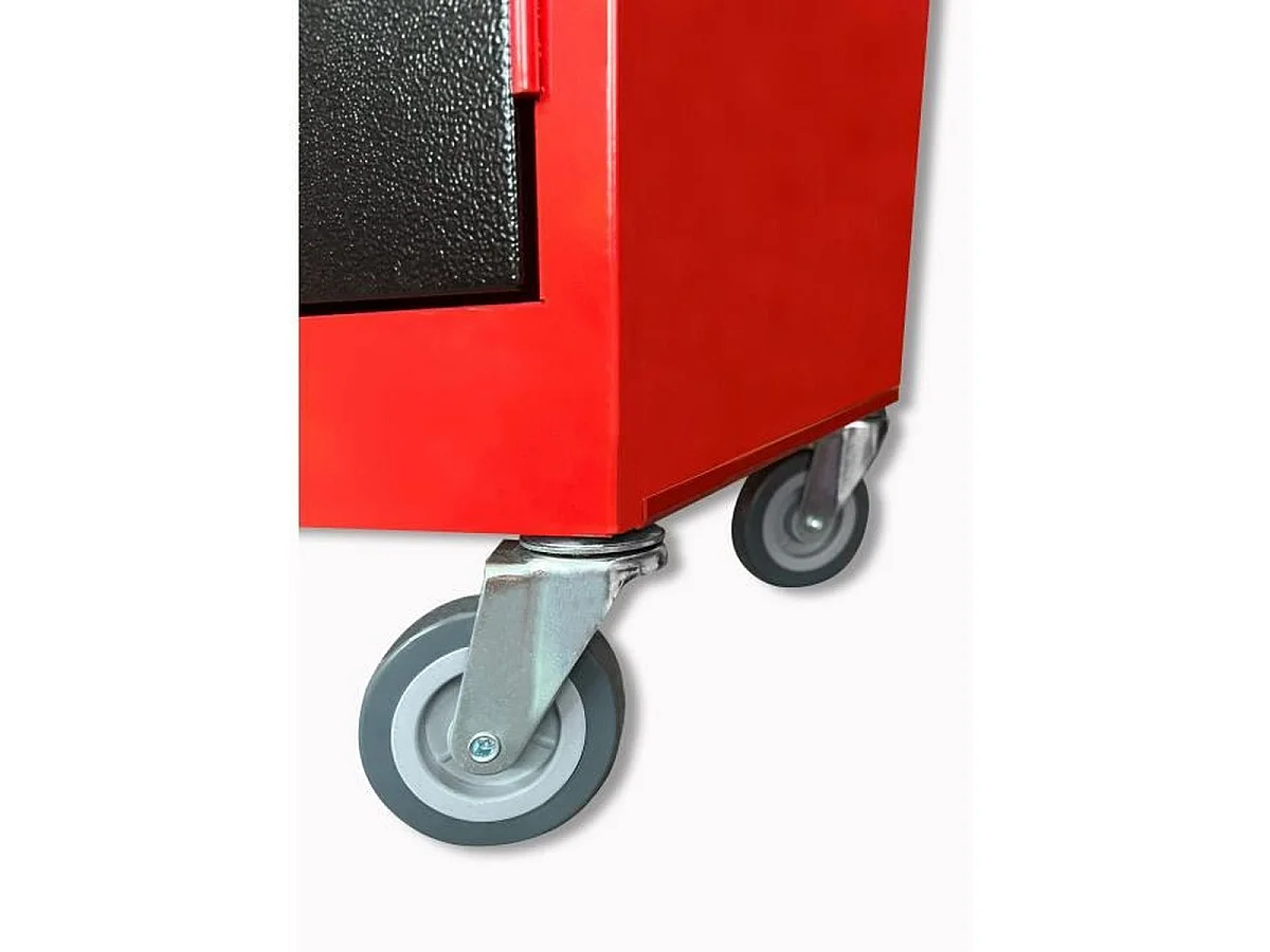 Carro de herramientas de taller DEFPRO de 7 cajones con caja de herramientas extraíble - Metal rojo pintado con epoxi