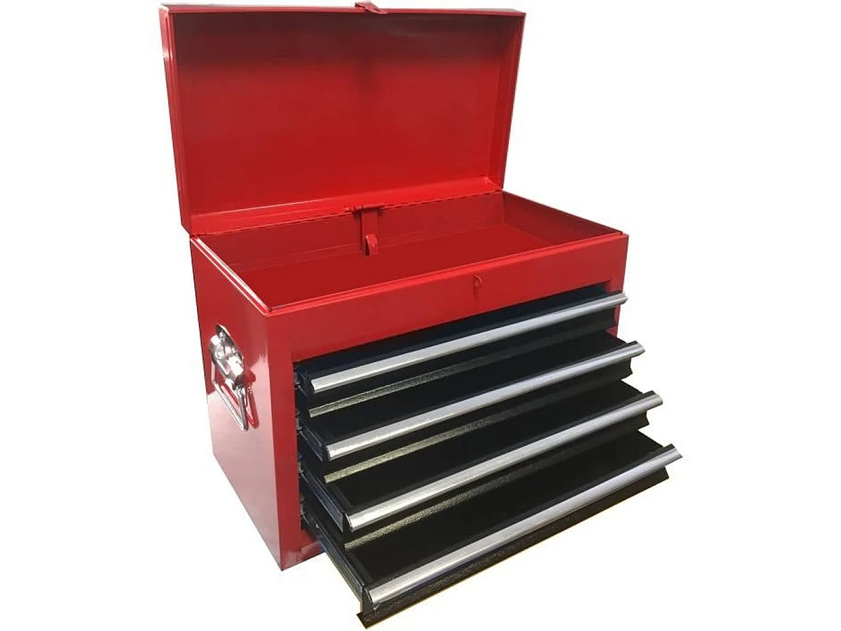 Carro de herramientas de taller DEFPRO de 7 cajones con caja de herramientas extraíble - Metal rojo pintado con epoxi