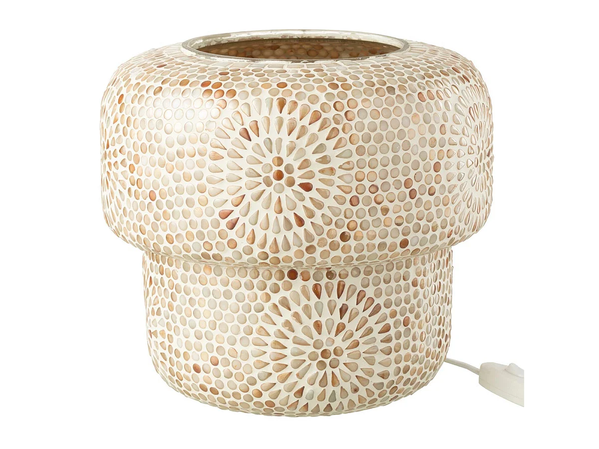 Lampe à Poser Mosaïque "Ruthie" 26cm Beige