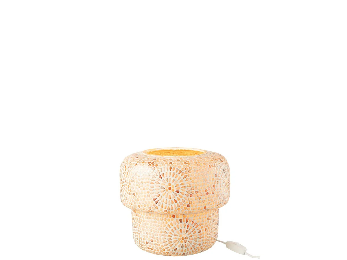 Lampe à Poser Mosaïque "Ruthie" 26cm Beige