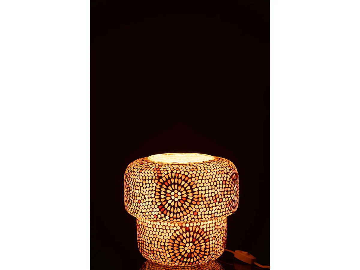 Lampe à Poser Mosaïque "Ruthie" 26cm Beige