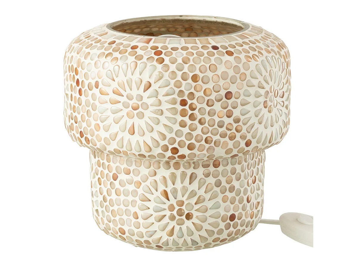 Lampe à Poser Mosaïque "Ruthie" 19cm Beige