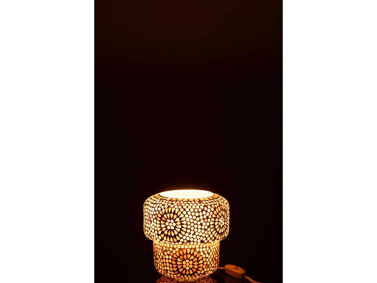 Lampe à Poser Mosaïque "Ruthie" 19cm Beige