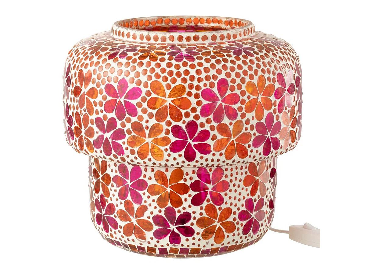 Lampe à Poser Mosaïque "Ruthie" 26cm Rose & Orange