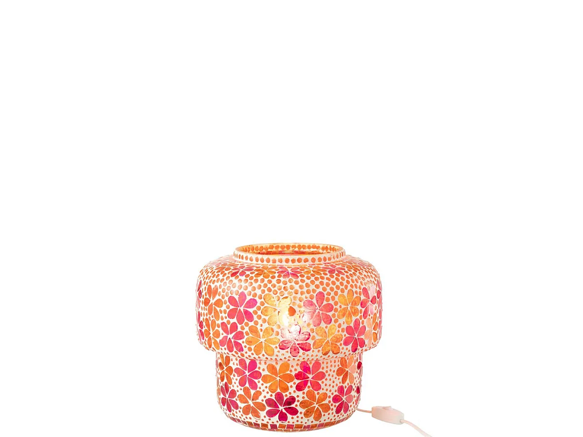 Lampe à Poser Mosaïque "Ruthie" 26cm Rose & Orange