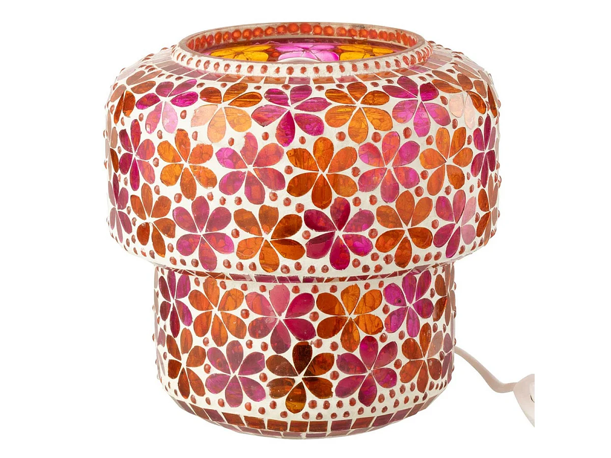 Lampe à Poser Mosaïque "Ruthie" 19cm Rose & Orange