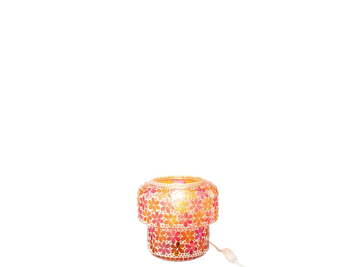 Lampe à Poser Mosaïque "Ruthie" 19cm Rose & Orange
