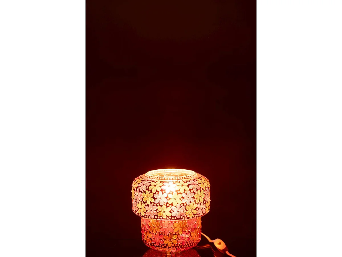 Lampe à Poser Mosaïque "Ruthie" 19cm Rose & Orange