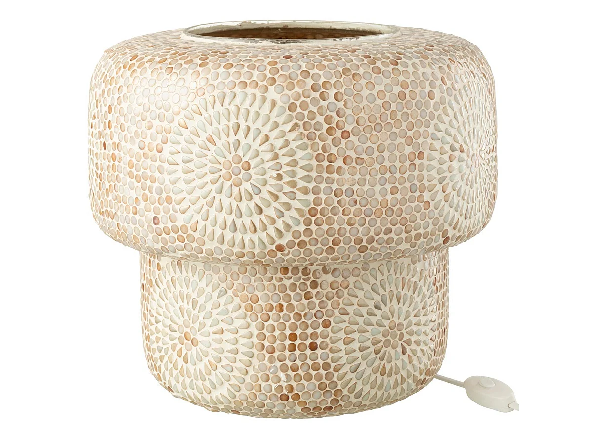Lampe à Poser Mosaïque "Ruthie" 33cm Beige