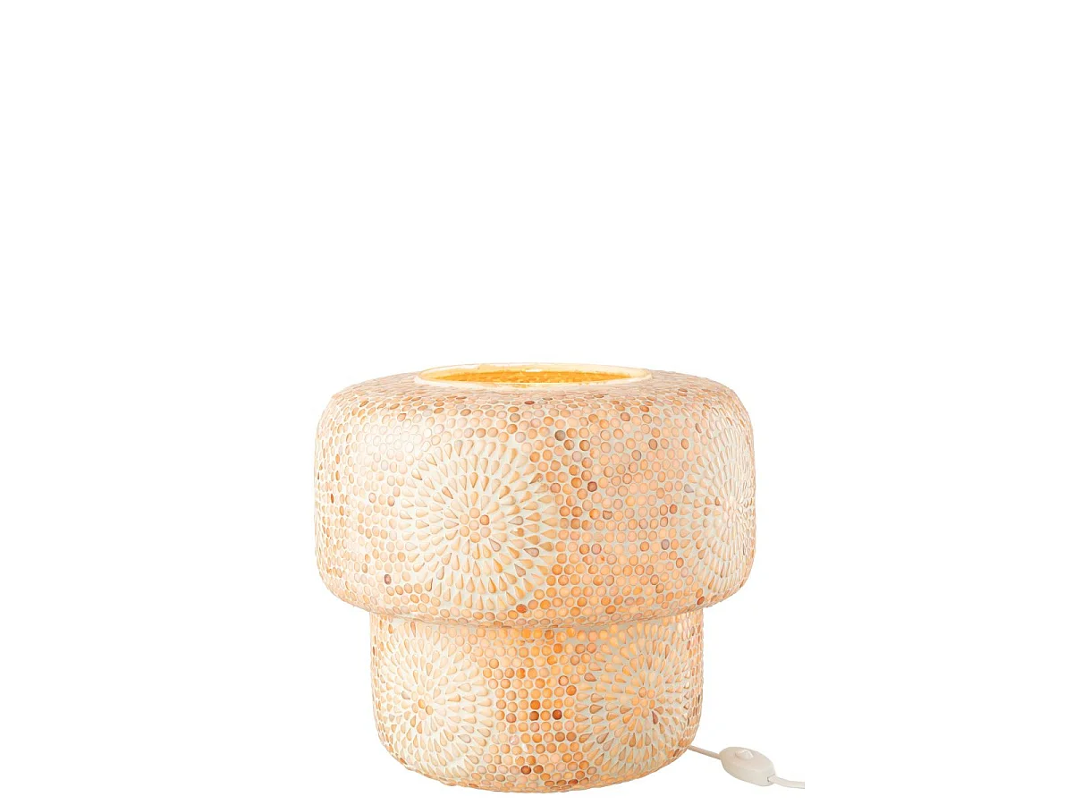 Lampe à Poser Mosaïque "Ruthie" 33cm Beige