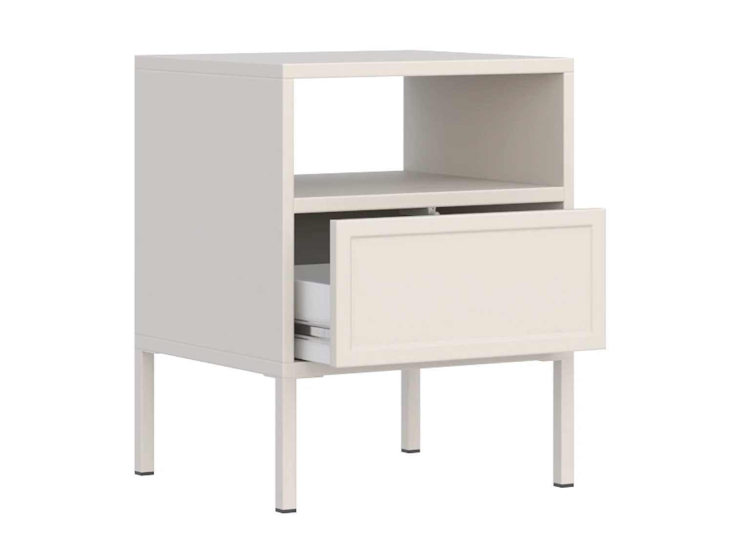 Nachtkastje met lade en open vak - 45 cm - cashmere - VELVETO