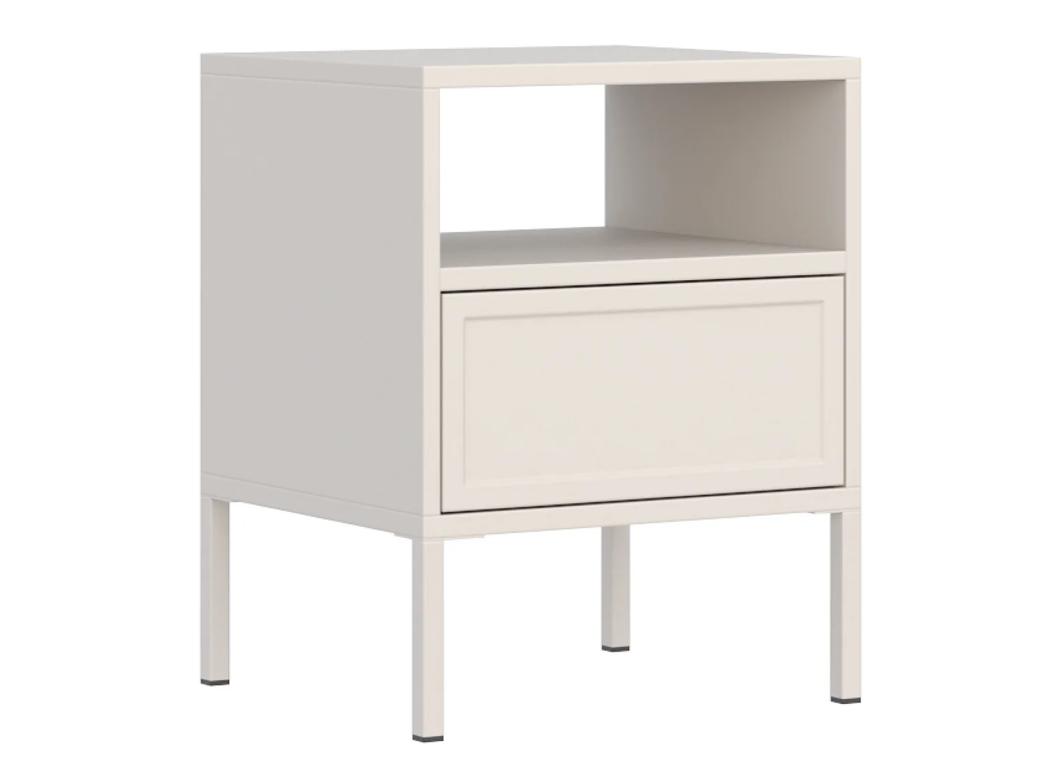 Nachtkastje met lade en open vak - 45 cm - cashmere - VELVETO