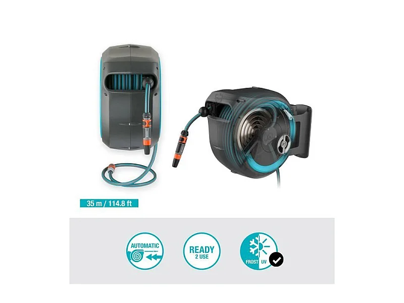 GARDENA RollUp XL Wandgemonteerde Automatische Slanghaspel - 35m Lengte - Ø13mm - Compleet Kit - 5 jaar Garantie