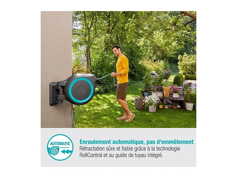 GARDENA RollUp XL Wandgemonteerde Automatische Slanghaspel - 35m Lengte - Ø13mm - Compleet Kit - 5 jaar Garantie
