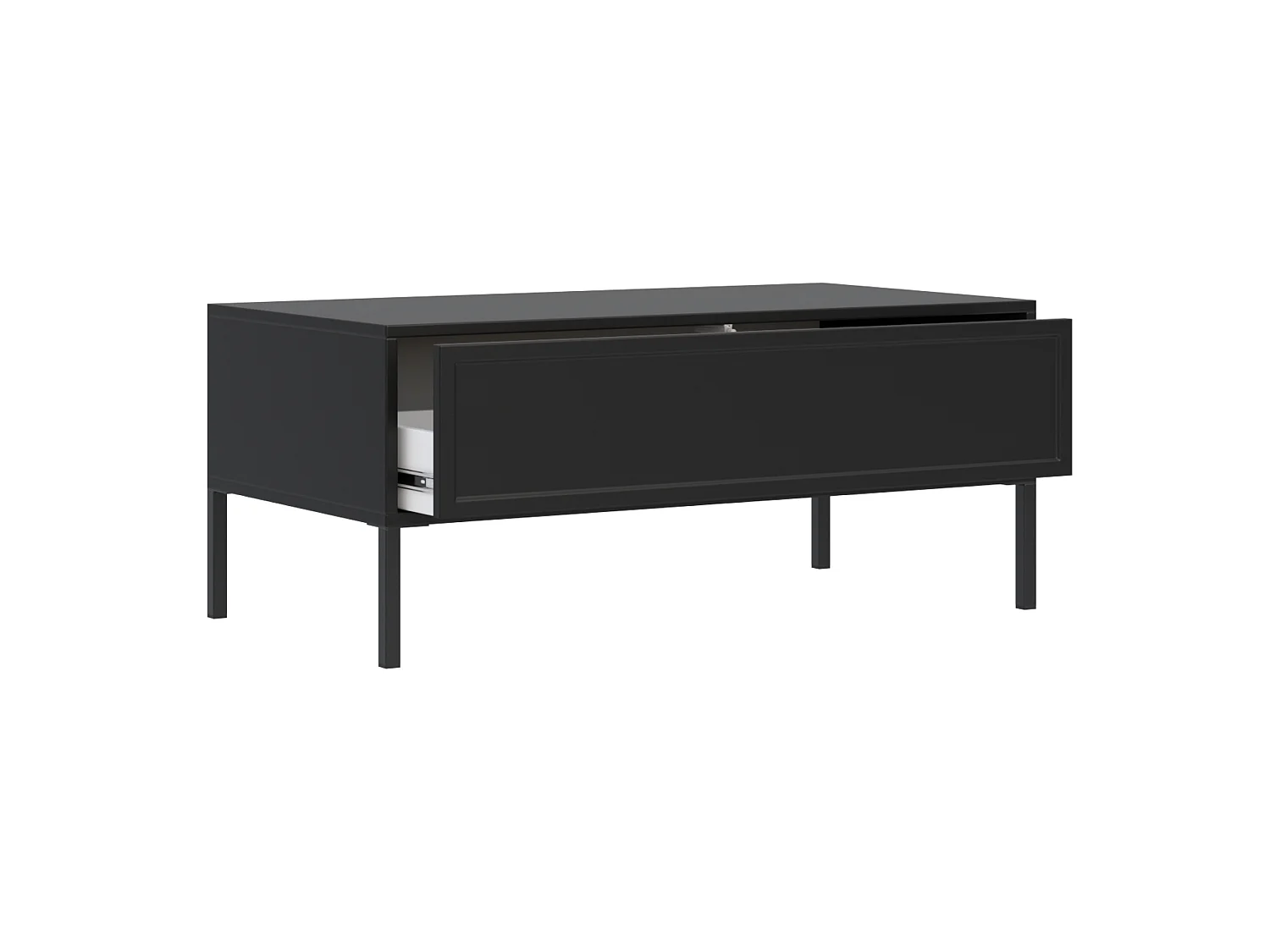 Couchtisch mit Schublade – schwarz – 100x50 cm – VELVETO