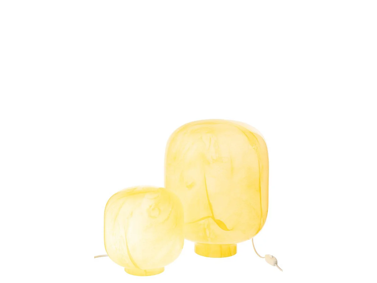 Lampe à Poser en Verre "Bola" 38cm Jaune