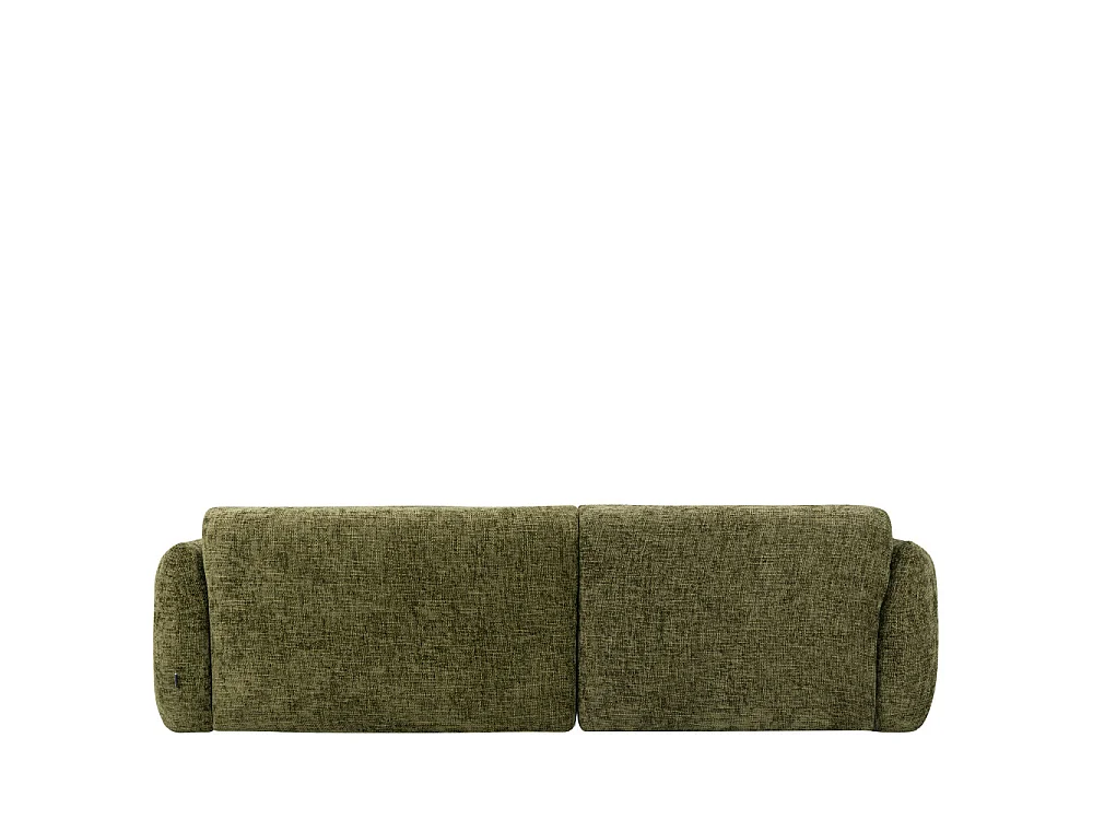 Bocca - Canapé d'angle gauche 4 places en tissu à dossier capitonné - Vert olive