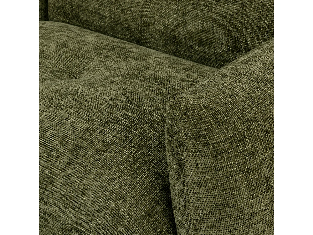 Bocca - Canapé d'angle gauche 4 places en tissu à dossier capitonné - Vert olive