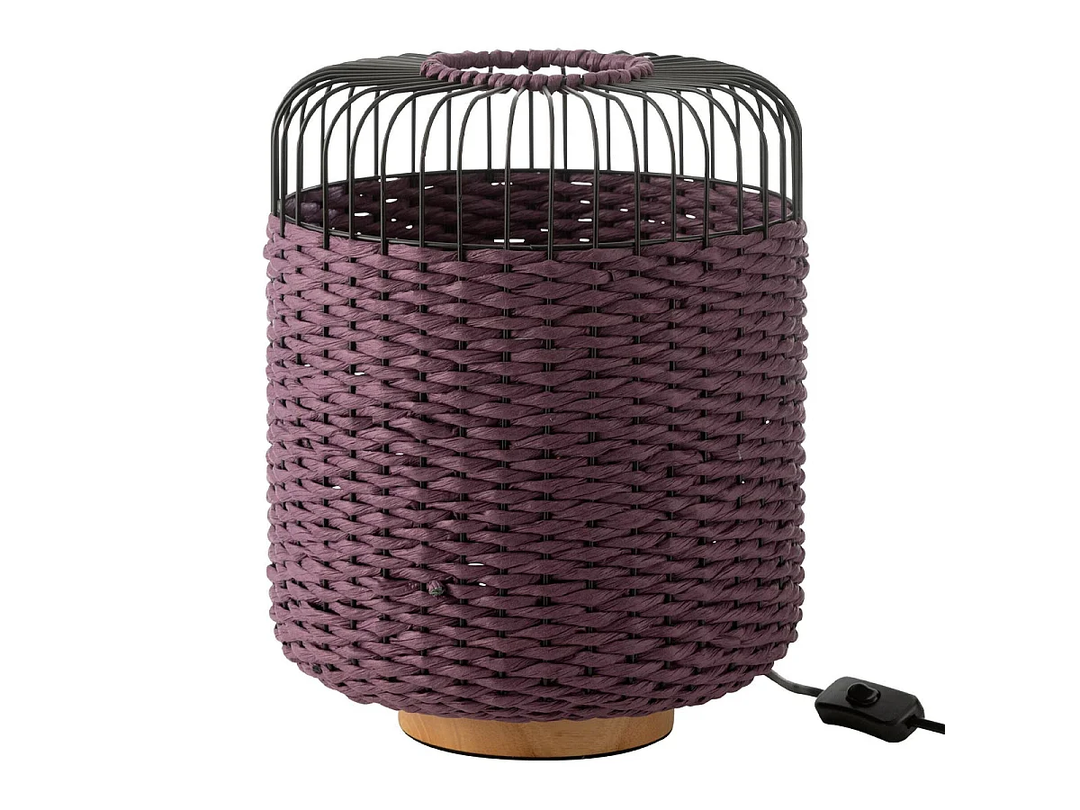 Lampe à Poser en Métal "Eldon" 34cm Mauve