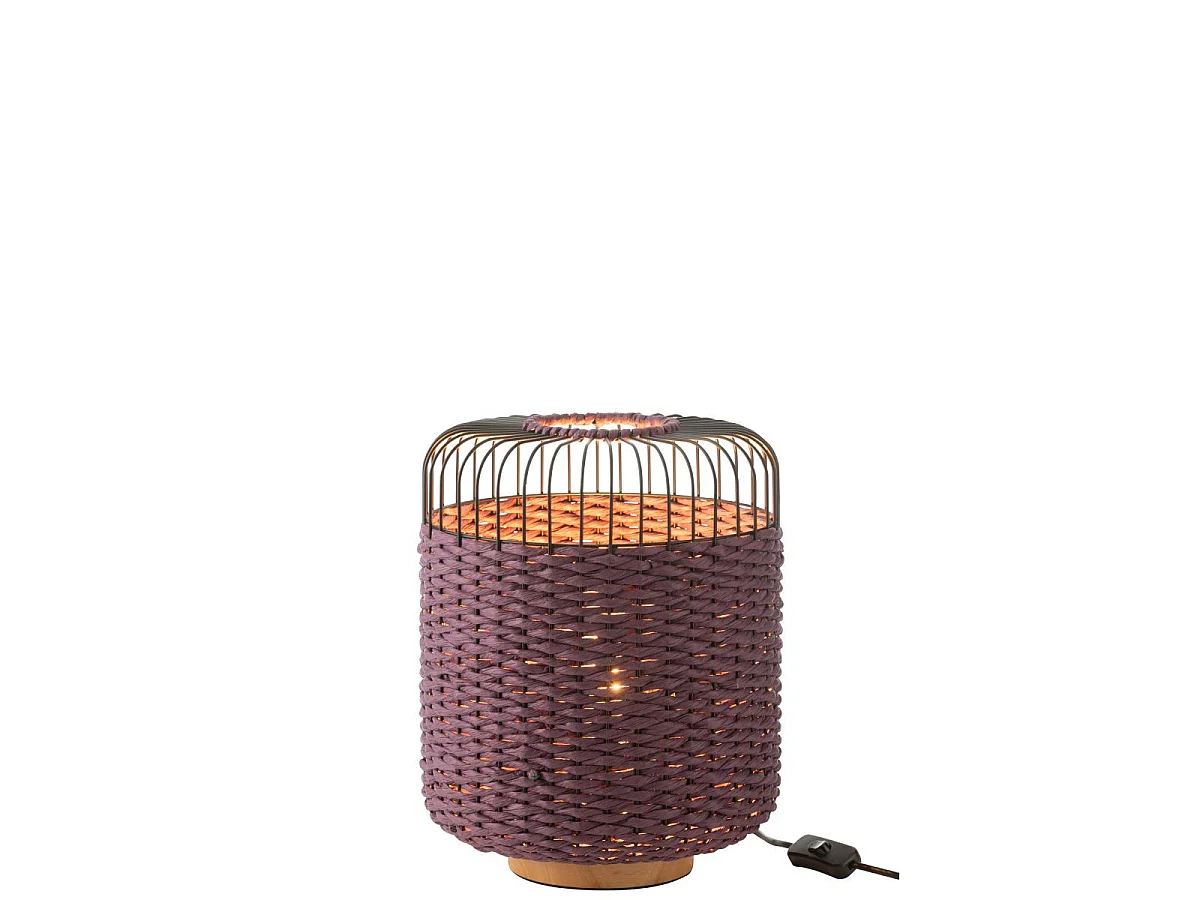 Lampe à Poser en Métal "Eldon" 34cm Mauve