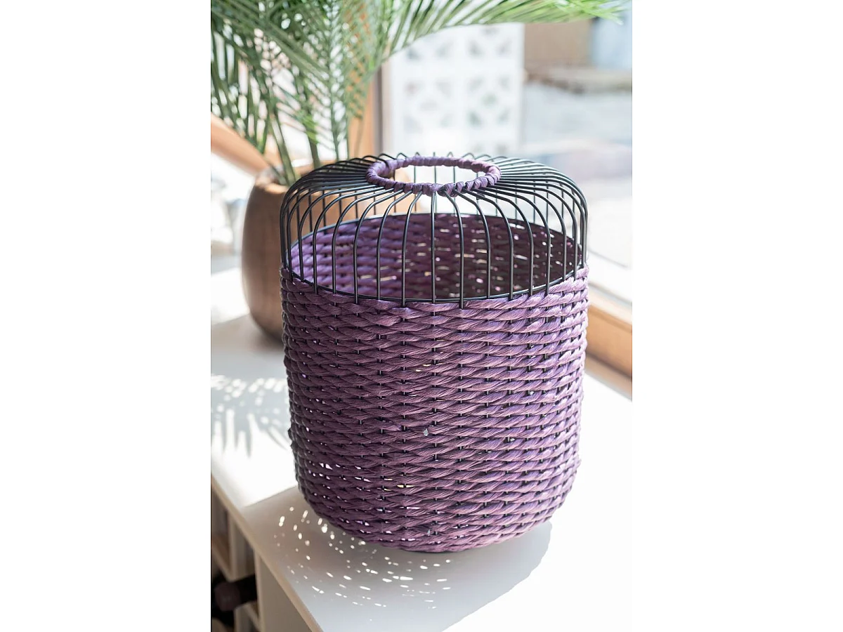 Lampe à Poser en Métal "Eldon" 34cm Mauve