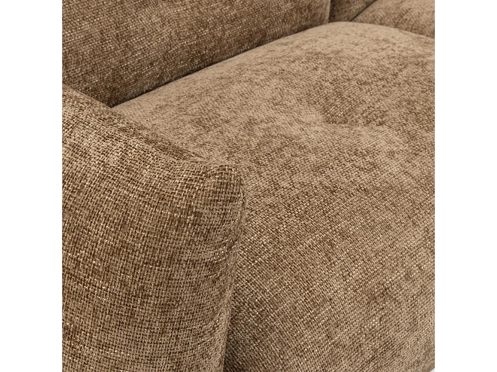 Bocca - Canapé d'angle droit 4 places en tissu à dossier capitonné - Bronze