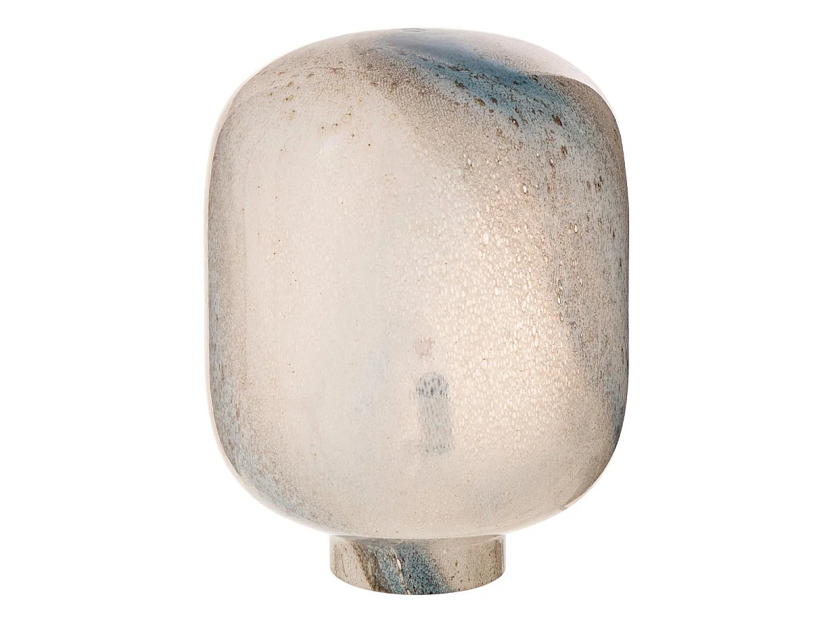 Lampe à Poser en Verre "Bola" 38cm Bleu & Blanc
