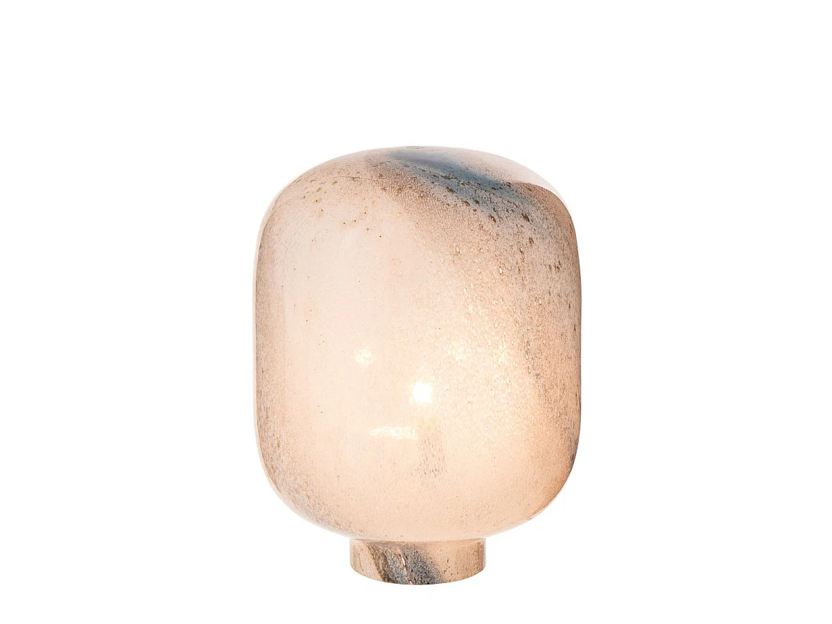 Lampe à Poser en Verre "Bola" 38cm Bleu & Blanc