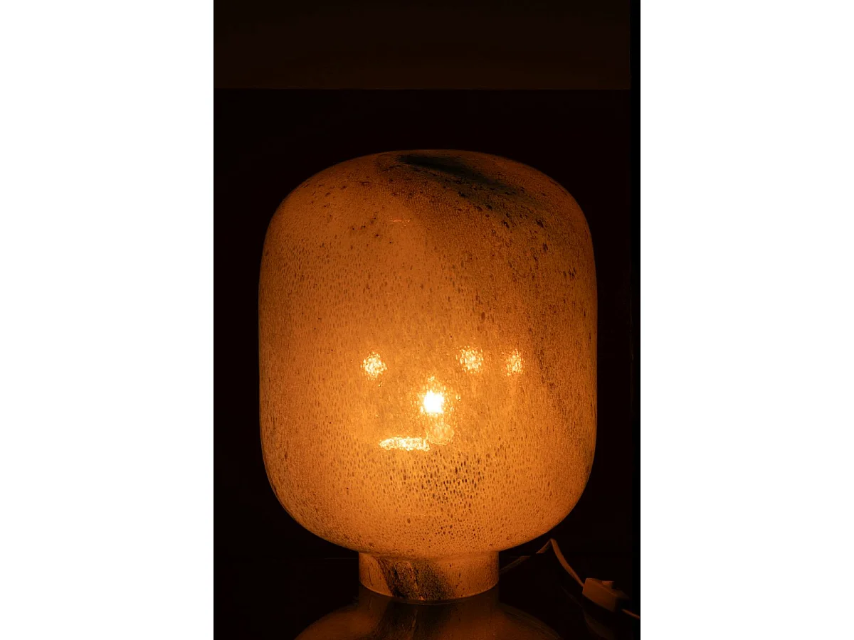 Lampe à Poser en Verre "Bola" 38cm Bleu & Blanc