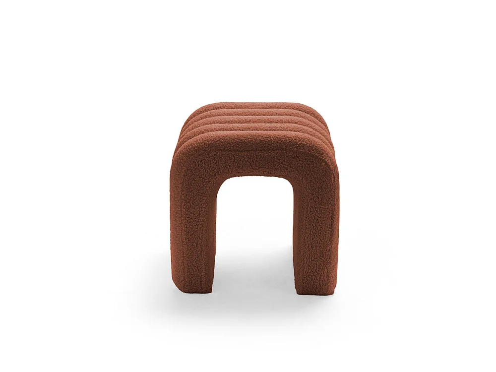 Mui - Lot de 2 tabourets rembourrés en tissu bouclette - Rouille