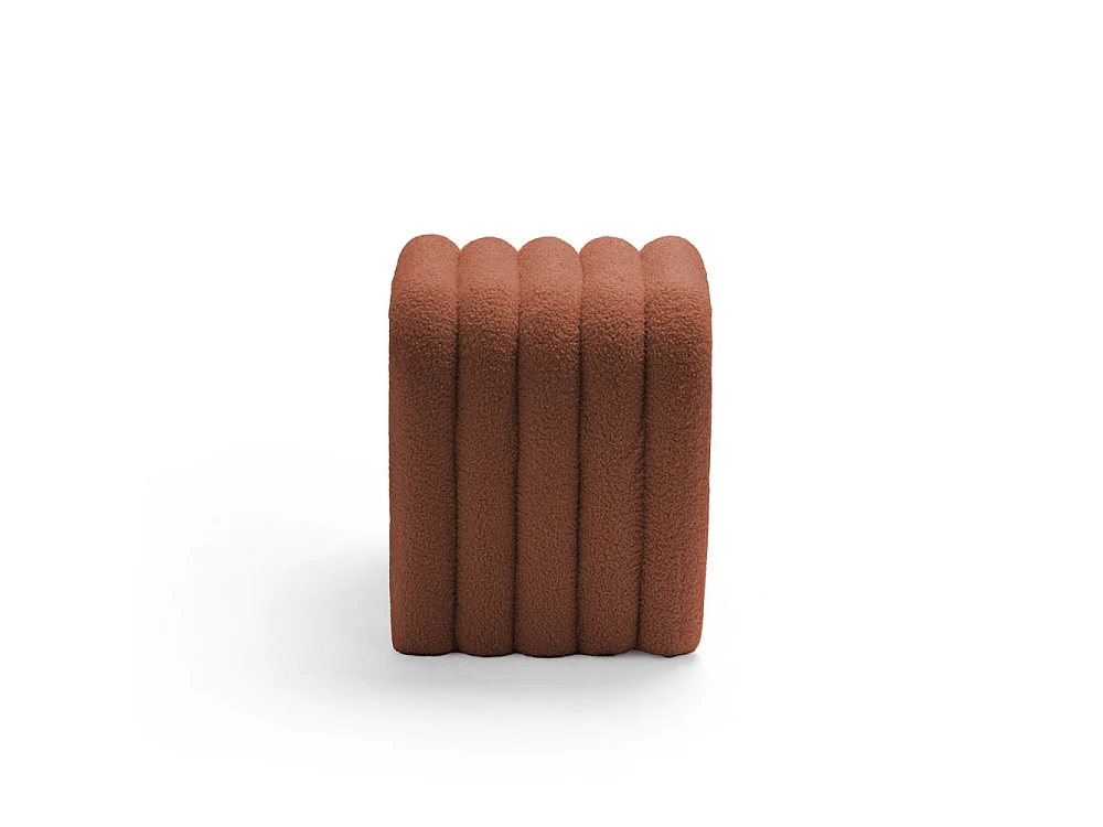 Mui - Lot de 2 tabourets rembourrés en tissu bouclette - Rouille