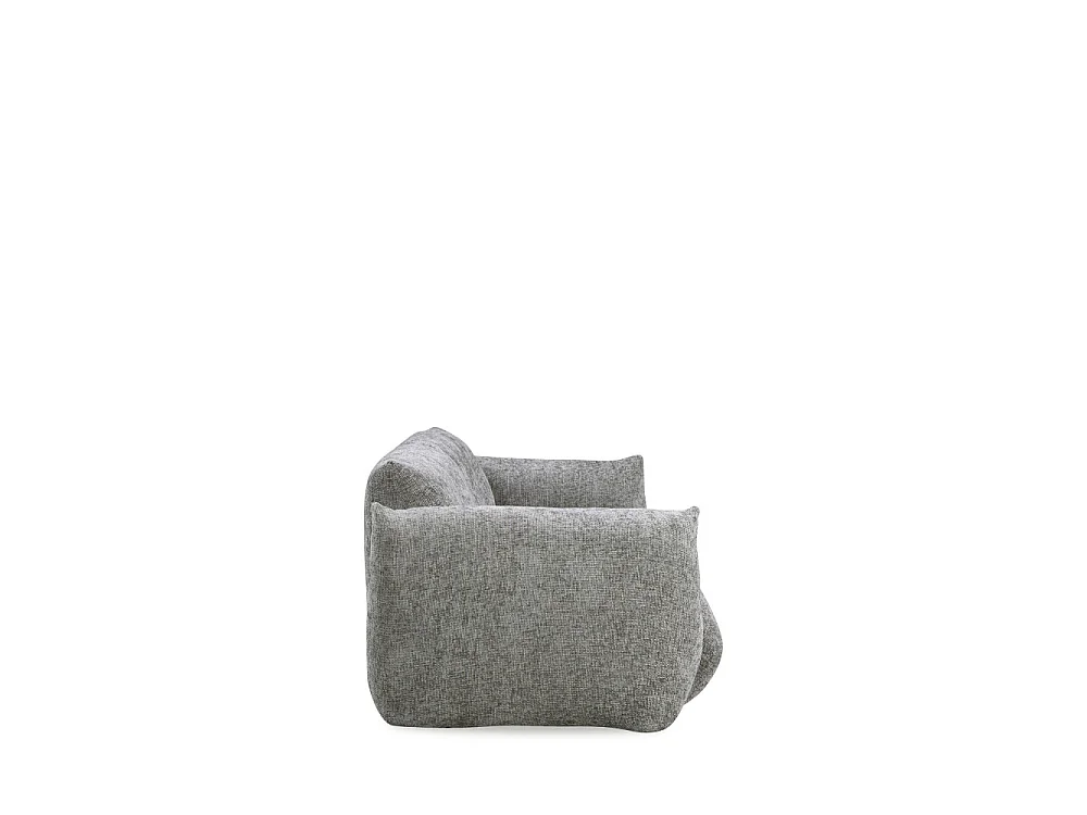 Bocca - Canapé droit 3 places en tissu à dossier capitonné - Gris